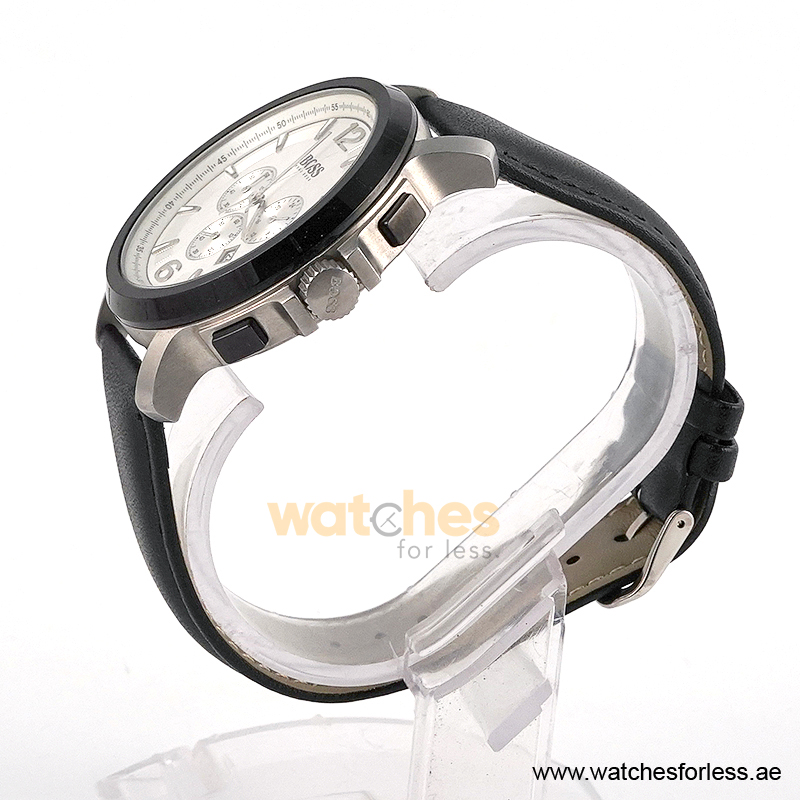 Hugo Boss Men’s Quartz Black Leather Strap Silver Dial 47mm Watch 1512456/4 (Shelf Leftover) - Image 2