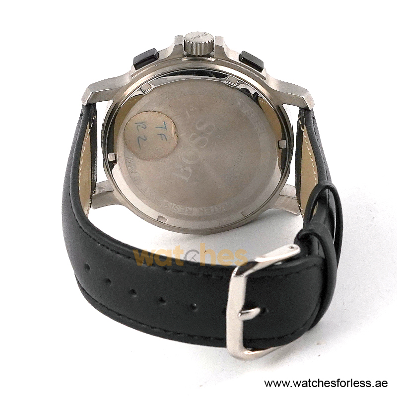 Hugo Boss Men’s Quartz Black Leather Strap Silver Dial 47mm Watch 1512456/4 (Shelf Leftover) - Image 3