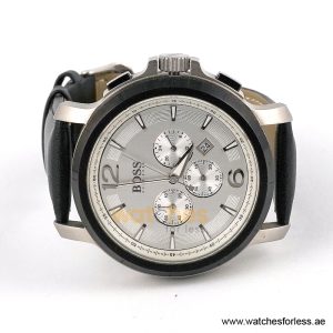 Hugo Boss Men’s Quartz Black Leather Strap Silver Dial 47mm Watch 1512456/4 (Shelf Leftover) - Image 4