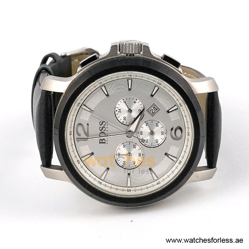 Hugo Boss Men’s Quartz Black Leather Strap Silver Dial 47mm Watch 1512456/4 (Shelf Leftover) - Image 4
