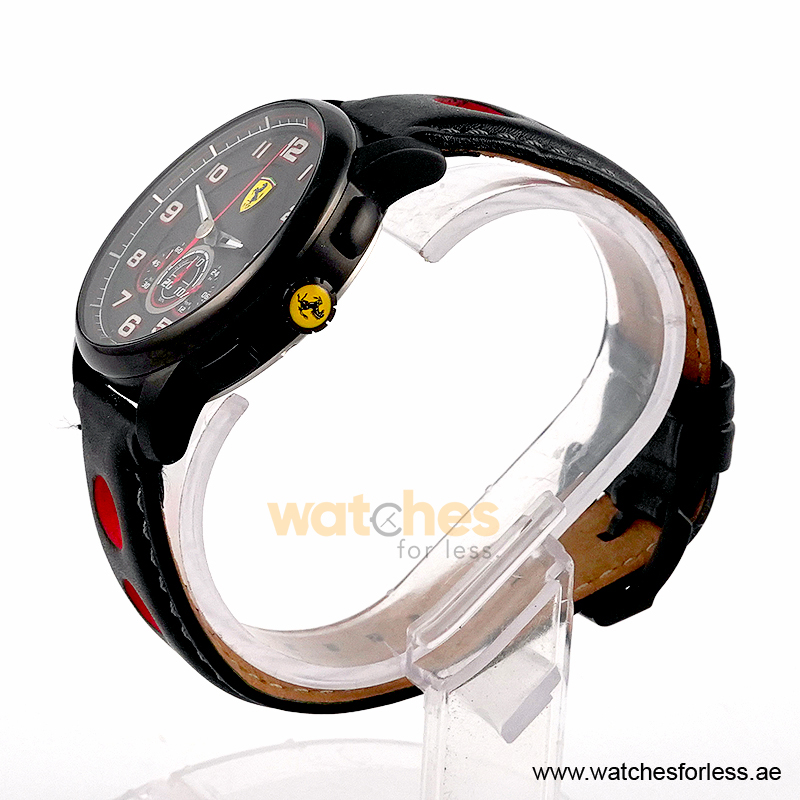 Ferrari Men’s Quartz Black Leather Strap Black Dial 44mm Watch 0830059 (Shelf Leftover) - Image 2