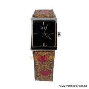 Elle Women’s Quartz Multicolor Leather Strap Black Mother Of Pearl Dial 26mm Watch EL20026S03C/2 (Shelf Leftover)