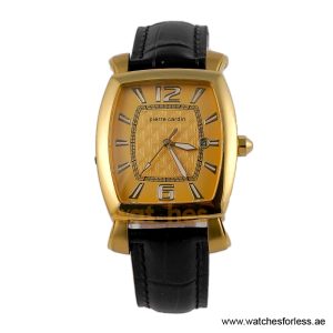 Pierre Cardin Men’s Quartz Black Leather Strap Gold Dial 36mm Watch PC10028/G16 (Shelf Leftover)