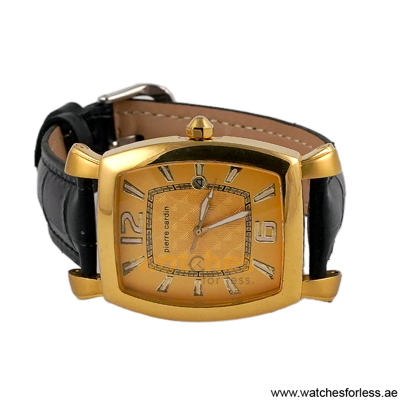 Pierre Cardin Men’s Quartz Black Leather Strap Gold Dial 36mm Watch PC10028/G16 (Shelf Leftover) - Image 4