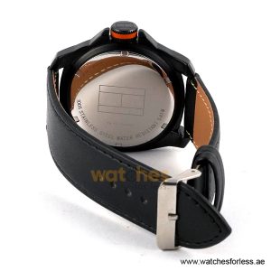 Tommy Hilfiger Men’s Quartz Black Leather Strap Black Dial 46mm Watch 1790708/1 (Shelf Leftover) - Image 3
