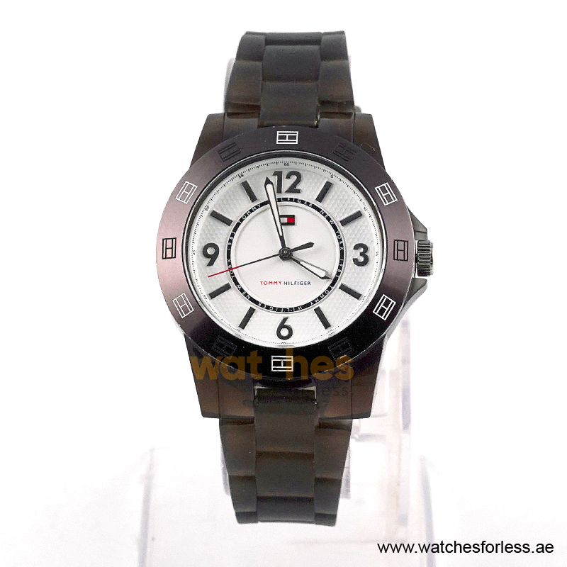 Tommy Hilfiger Women’s Quartz Grey Silicone Strap White Dial 38mm Watch 1781075/1 (Shelf Leftover)