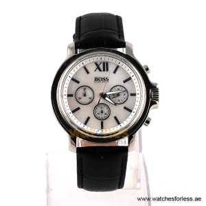 Hugo Boss Women’s Quartz Black Leather Strap Mother Of Pearl Dial 42mm Watch 1502215/7 (Shelf Leftover)