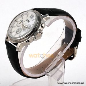 Alternative view of Hugo Boss Women’s Quartz Black Leather Strap Mother Of Pearl Dial 42mm Watch 1502215/7 (Shelf Leftover)