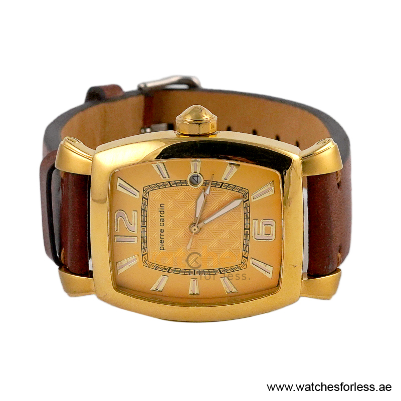 Pierre Cardin Men’s Quartz Brown Leather Strap Gold Dial 36mm Watch PC10028/G17 (Shelf Leftover) - Image 4