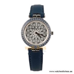 Ferragamo Women’s Quartz Swiss Made Blue Leather Strap Silver Dial 31mm Watch FIB010015 (Shelf Leftover)