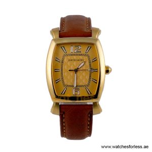 Pierre Cardin Men’s Quartz Brown Leather Strap Gold Dial 36mm Watch PC10028/G18 (Shelf Leftover)