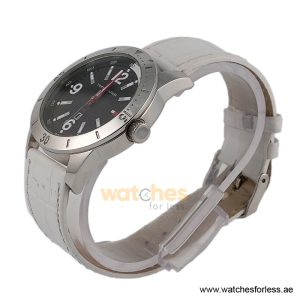 Alternative view of Tommy Hilfiger Men’s White Leather Strap Black Dial 42mm Watch 1790867 (Shelf Leftover)