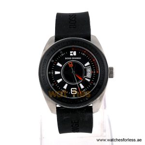 Hugo Boss Men’s Quartz Black Silicone Strap Black Dial 43mm Watch 1512613/7 (Shelf Leftover)