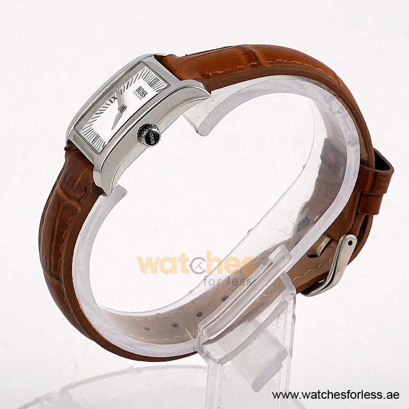 Hugo Boss Women’s Quartz Brown Leather Strap White Dial 24mm Watch 1502198/2 (Shelf Leftover) - Image 2