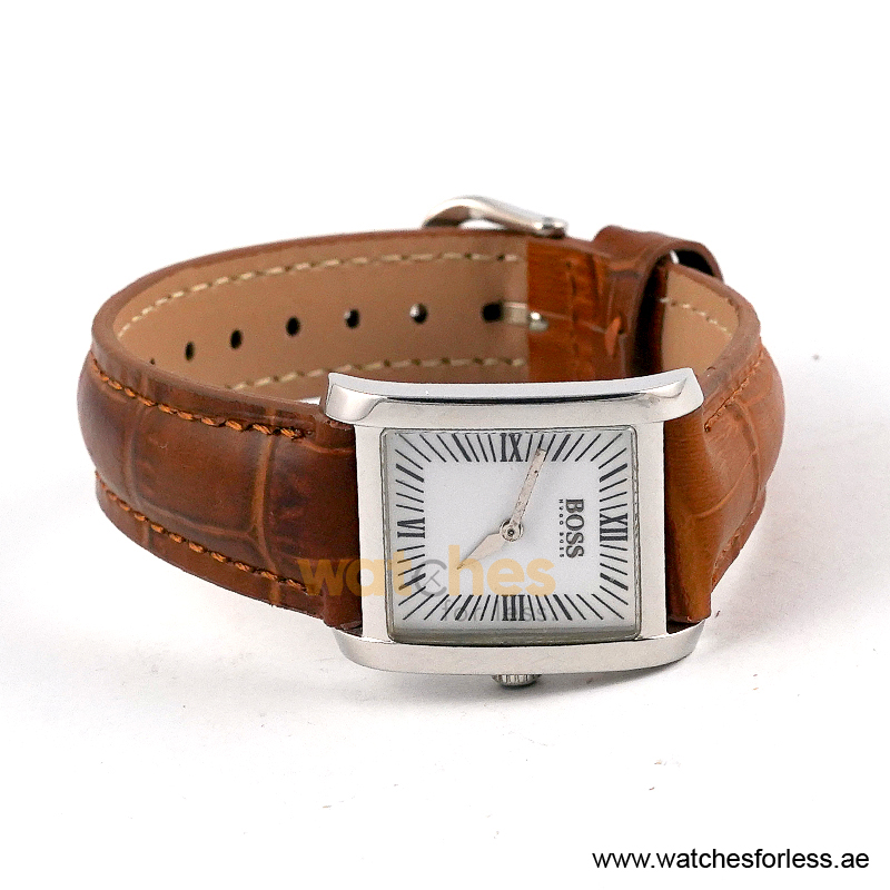 Hugo Boss Women’s Quartz Brown Leather Strap White Dial 24mm Watch 1502198/2 (Shelf Leftover) - Image 4