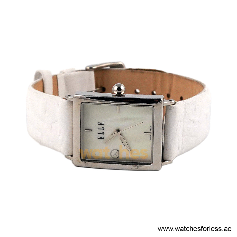 Elle Women’s Quartz White Leather Strap Mother Of Pearl Dial 26mm Watch EL20026S01C/2 (Shelf Leftover) - Image 3