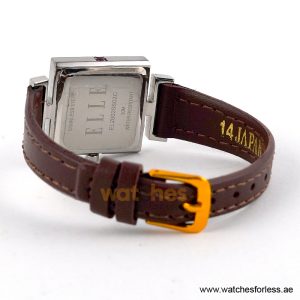 Elle Women’s Quartz Dark Brown Leather Strap Pink Dial 25mm Watch EL20028S02C/7 (Shelf Leftover) - Image 3