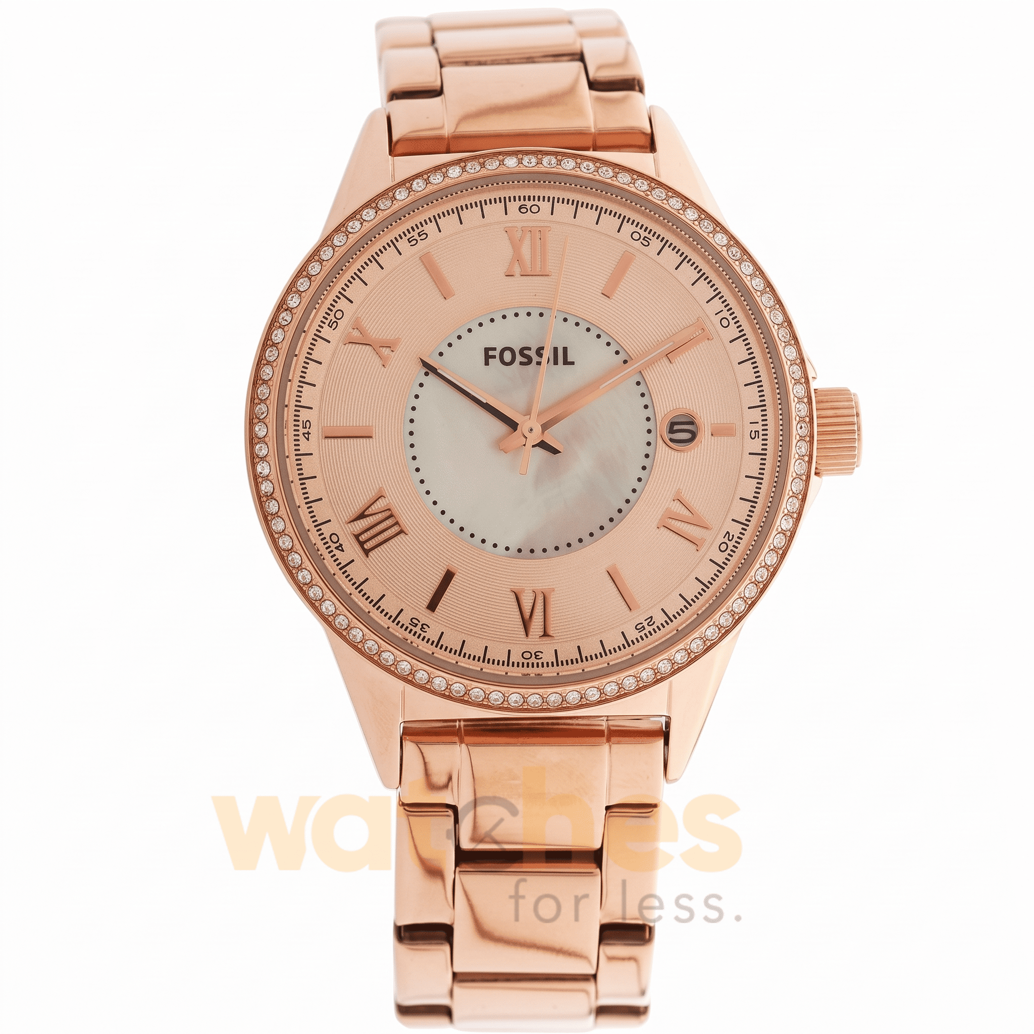 Fossil Women’s Stainless Steel Pink Dial Watch BQ1108