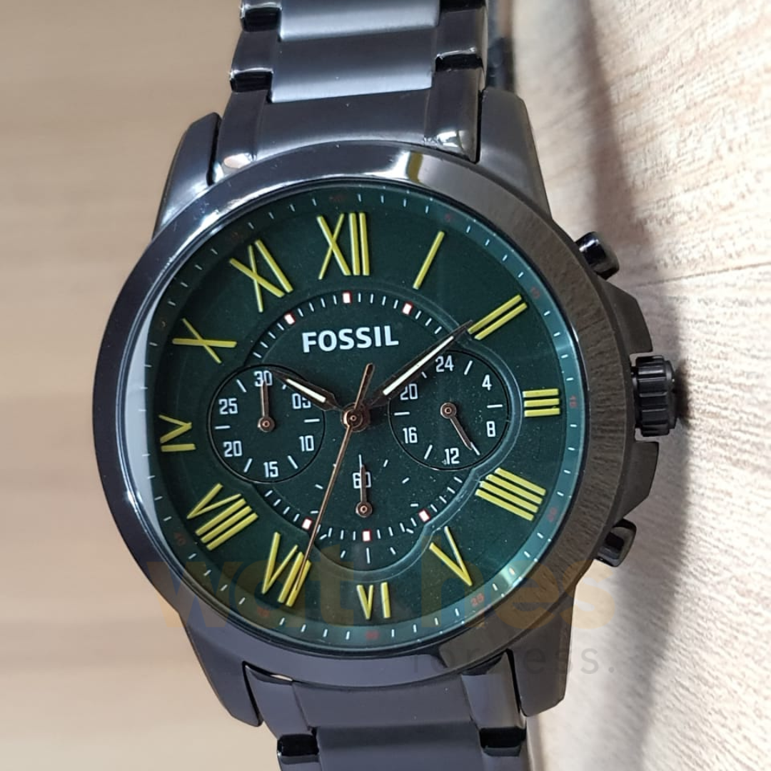 Fossil Men’s Chronograph Stainless Steel Green Dial Watch FS4939