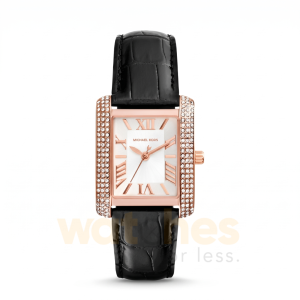 Michael Kors Women’s Quartz Black Leather Strap White Dial 33mm Watch MK2336