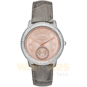 Michael Kors Women’s Quartz Grey Leather Strap Rose Gold Dial 40mm Watch MK2446