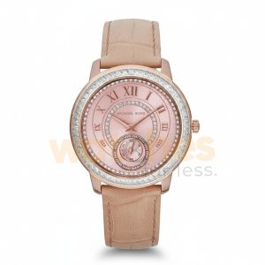 Michael Kors Women’s Quartz Light Brown Leather Strap Rose Gold Dial 40mm Watch MK2448