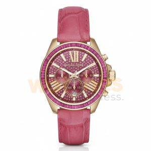 Michael Kors Women’s Quartz Pink Leather Strap Pink Dial 41mm Watch MK2449
