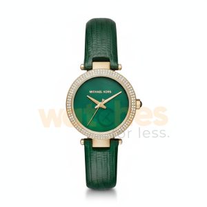 Michael Kors Women’s Quartz Green Leather Strap Green Mother Of Pearl Dial 33mm Watch MK2592