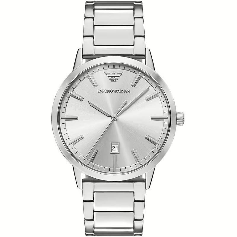 Emporio Armani Men’s Quartz Silver Stainless Steel Silver Dial 43mm Watch AR11730