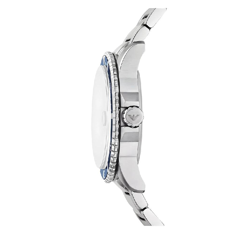 Emporio Armani Men’s Quartz Silver Stainless Steel Dark Blue Dial 41mm Watch AR80076 - Image 2