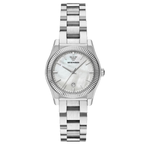 Emporio Armani Women’s Quartz Silver Stainless Steel Mother of Pearl Dial 32mm Watch AR11723