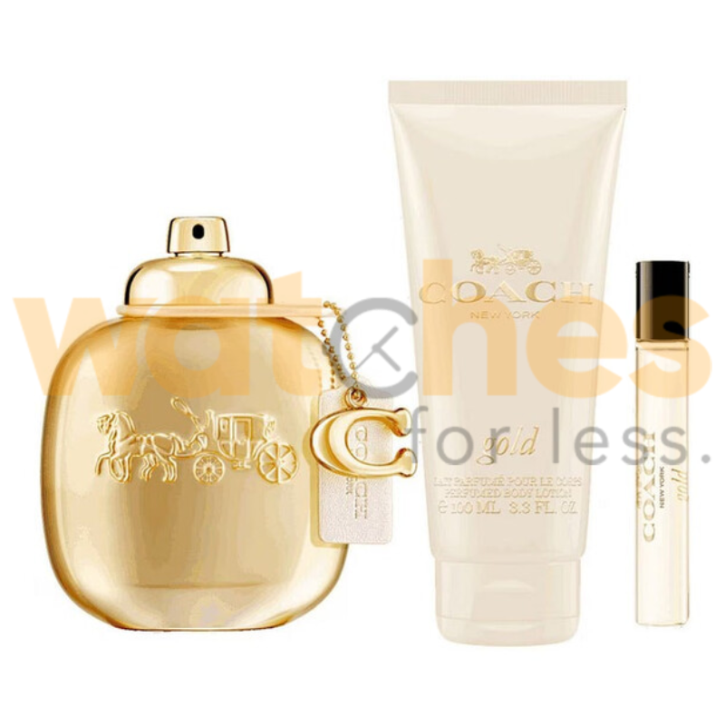 COACH GOLD WOMEN EDP 90ML+EDP 7.5ML+B/L100ML GIFT SET (WFL Ref GS1126) - Image 2