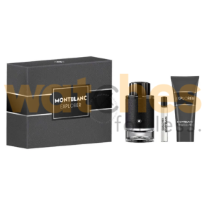 MONT BLANC EXPLORER PLATINUM MEN EDP 100 + EDP 7.5ML + S/G100ML TRAVEL GIFT SET (WFL Ref GS1203)
