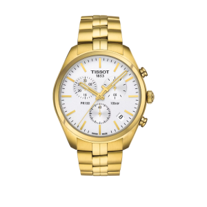TISSOT Men’s Quartz Swiss Made Gold Stainless Steel Silver Dial 41mm Watch T101.417.33.031.00