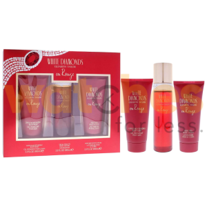 ELIZABETH TAYLOR WHITE DIAMONDS EN ROUGE WOMEN EDT 100ML+S/G 100ML+B/L100ML GIFT SET (WFL Ref GS1148)