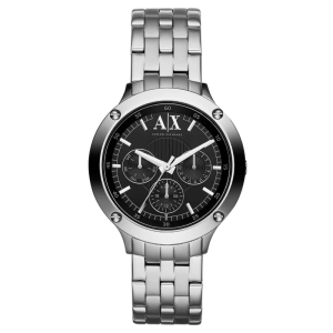 Armani Exchange Women’s Quartz Silver Stainless Steel Black Dial 40mm Watch AX5400