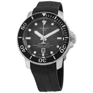 TISSOT Men’s Automatic Swiss Made Black Silicone Strap Black Dial 46mm Watch T120.607.17.441.00