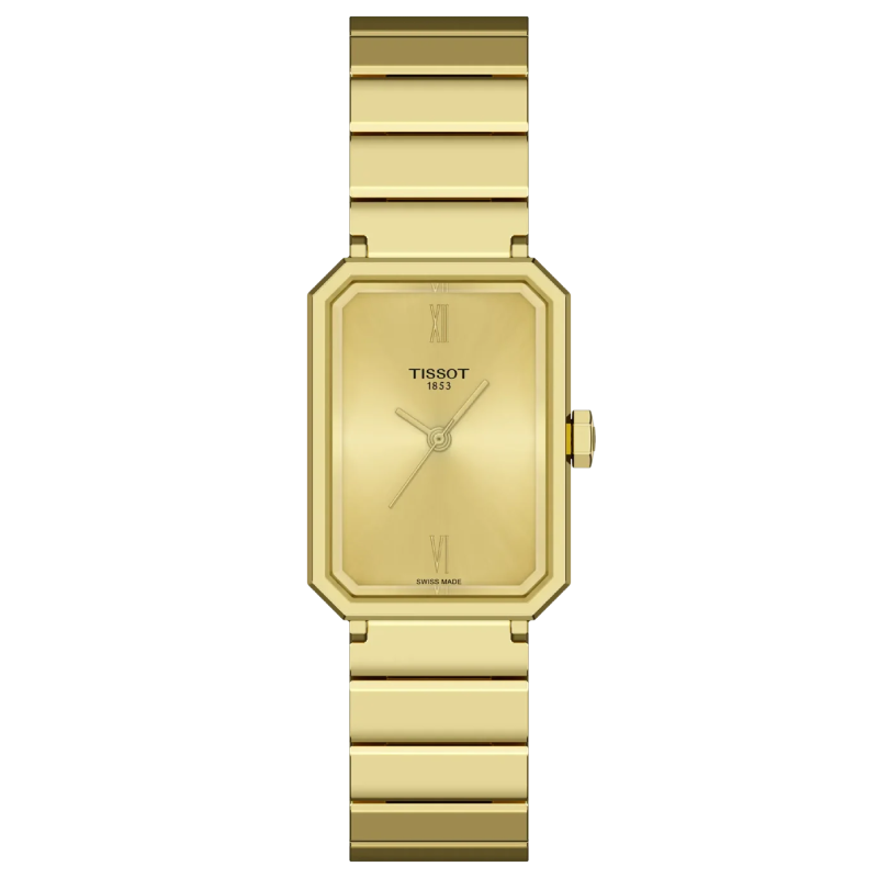 Tissot Women’s Quartz Swiss Made Gold Stainless Steel Champagne Dial 22mm Watch T160.110.33.023.00