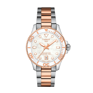 Tissot Women’s Swiss Made Quartz Two-Tone Stainless Steel Strap White Mother of Pearl Dial 36mm Watch T120.210.22.111.00