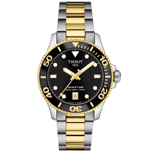 Tissot Women’s Swiss Made Quartz Two-Tone Stainless Steel Strap Black Dial 36mm Watch T120.210.22.051.00
