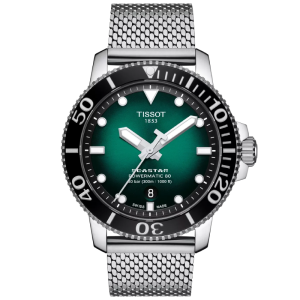 TISSOT Men’s Swiss Made Powermatic Silver Stainless Steel Green Dial 43mm Watch T120.407.11.091.00