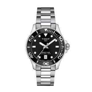 Tissot Unisex Swiss Made Quartz Silver Stainless Steel Black Dial 36mm Watch T120.210.11.051.00