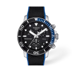 TISSOT Men’s Swiss Made Powermatic Black Fabric Strap Black Dial 46mm Watch T120.417.17.051.03