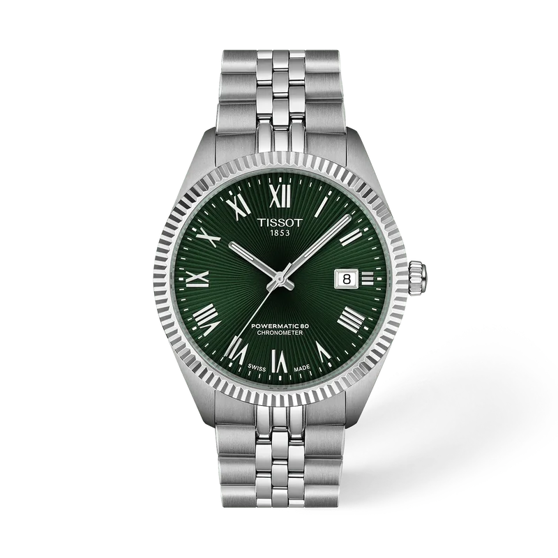 TISSOT Men’s Automatic Swiss Made Silver Stainless Steel Green Dial 39mm Watch T156.408.11.093.00