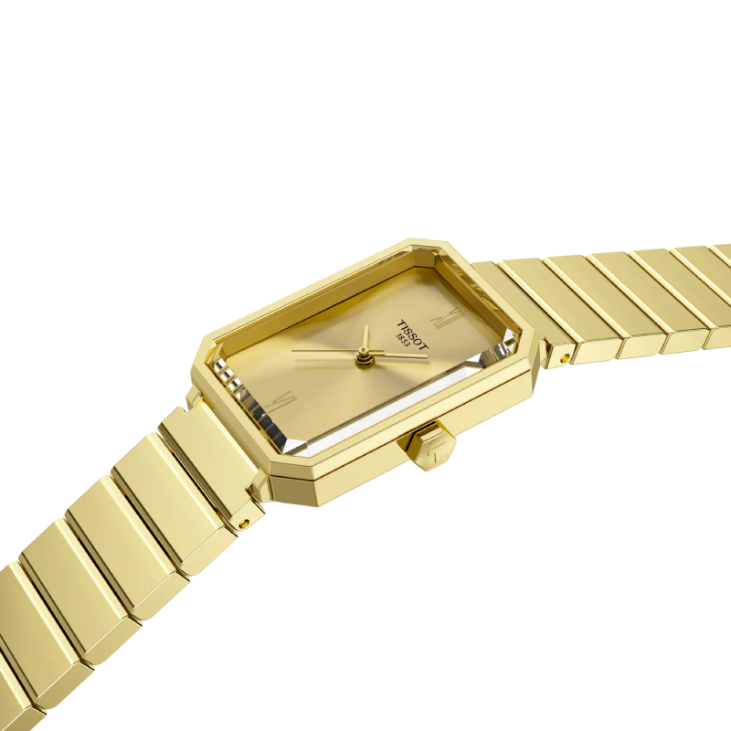 Tissot Women’s Quartz Swiss Made Gold Stainless Steel Champagne Dial 22mm Watch T160.110.33.023.00 - Image 2