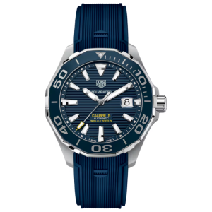 Tag Heuer Aquaracer Men’s Automatic Swiss Made Blue Silicone Strap Blue Dial 43mm Watch WAY201B.FT6150