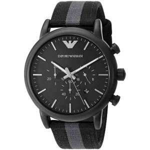Emporio Armani Men’s Quartz Nylon Strap Black Dial 46mm Watch AR1948 (Shelf Leftover)