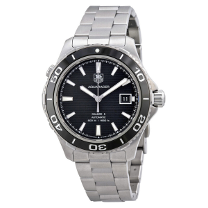 Tag Heuer Aquaracer Men’s Automatic Swiss Made Silver Stainless Steel Black Dial 41mm Watch WAK2110.BA0830