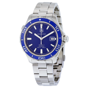 Tag Heuer Aquaracer Men’s Automatic Swiss Made Silver Stainless Steel Blue Dial 41mm Watch WAK2111.BA0830