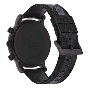 Alternative view of Emporio Armani Men’s Quartz Nylon Strap Black Dial 46mm Watch AR1948 (Shelf Leftover)